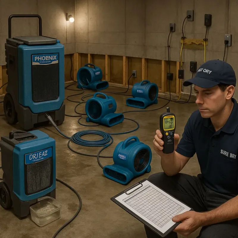 Structural Drying and Dehumidification process in Westfield, IN